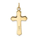 Sterling Silver Platinum-plated & 18k Gold-plated Dove (Satin) Cross Charm - Image 4