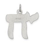 Sterling Silver Rhodium-plated Chai Pendant - Image 4