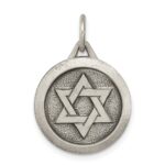 Sterling Silver Antiqued Star of David Medal