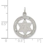 Sterling Silver Star of David Disc Charm - Image 3