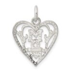 Sterling Silver Mom in Heart Pendant - Image 4