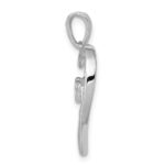 Sterling Silver Rhodium-plated MOM CZ Heart Pendant - Image 2