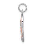 Sterling Silver Rhodium-platedEnamel Ribbon Charm - Image 2