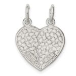 Sterling Silver I Love You 2-piece break apart Heart Charm - Image 4