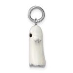Sterling Silver Rhodium-platedWhite Enamel Ghost Charm - Image 2