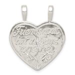 Sterling Silver Best Friend 2-piece break apart Heart Charm - Image 4