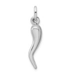 Sterling Silver Rhodium-plated Italian Horn Charm - Image 3