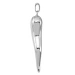 Sterling Silver Rhodium-plated Italian Horn Pendant - Image 2