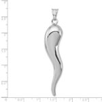 Sterling Silver Rhodium-plated Italian Horn Pendant - Image 4