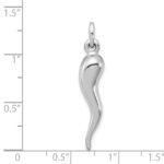 Sterling Silver Rhodium-plated Italian Horn Pendant - Image 4