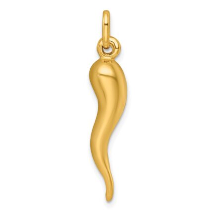 Sterling Silver Gold-tone Italian Horn Pendant