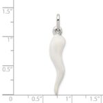 Sterling Silver White Enamel Italian Horn Pendant - Image 3