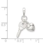 Sterling Silver Heart with Key Charm - Image 4