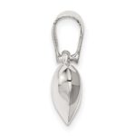 Sterling Silver Rhodium-plated Puffed Heart Charm - Image 2