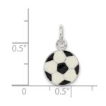 Sterling Silver Enameled Soccer Ball Charm - Image 3