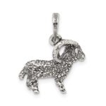 Sterling Silver Antiqued Aries Zodiac Pendant - Image 4