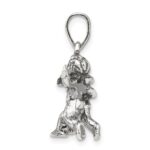 Sterling Silver Antiqued Gemini Zodiac Pendant - Image 2
