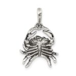 Sterling Silver Antiqued Cancer Zodiac Pendant - Image 4