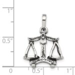 Sterling Silver Antiqued Libra Zodiac Pendant - Image 3
