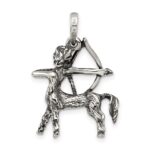 Sterling Silver Antiqued Sagittarius Zodiac Pendant - Image 4