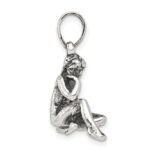 Sterling Silver Antiqued Virgo Zodiac Pendant - Image 2