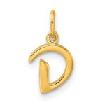 Sterling Silver Gold-tone Polished Letter D Initial Charm