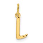 Sterling Silver Gold-tone Polished Letter L Initial Charm
