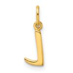 Sterling Silver Gold-tone Polished Letter L Initial Charm - Image 3