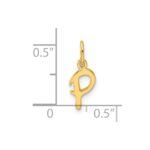 Sterling Silver Gold-tone Polished Letter P Initial Charm - Image 4