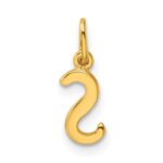 Sterling Silver Gold-tone Polished Letter S Initial Charm - Image 3