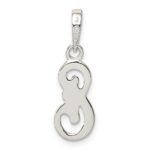 Sterling Silver Letter E Initial Pendant - Image 4