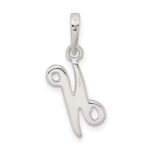 Sterling Silver Letter N Initial Pendant - Image 4