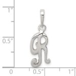 Sterling Silver Letter R Initial Pendant - Image 3