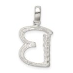 Sterling Silver CZ Letter B Initial Pendant - Image 4