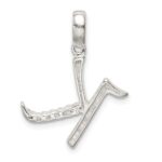 Sterling Silver CZ Letter K Initial Pendant - Image 3