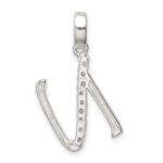 Sterling Silver CZ Letter N Initial Pendant - Image 3