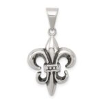 Sterling Silver Antiqued Fleur De lis Pendant