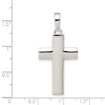 Sterling Silver Polished Cross Pendant - Image 3