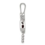 Sterling Silver Rhodium-plated CZ & February Glass Girl Pendant - Image 2