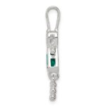 Sterling Silver Rhodium-plated CZ & May Glass Girl Pendant - Image 2