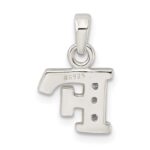 Sterling Silver CZ Letter F Initial Pendant - Image 3