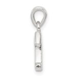 Sterling Silver CZ Letter T Initial Pendant - Image 2