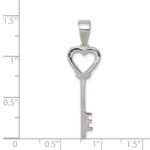 Sterling Silver Polished Key Pendant - Image 3