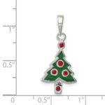 Sterling Silver Enameled Christmas Tree Pendant - Image 3