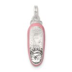 Sterling Silver Polished Enamel Ballet Slipper Pendant - Image 4