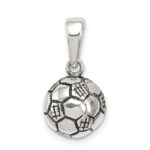 Sterling Silver Antiqued Soccer Ball Pendant