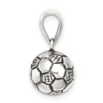 Sterling Silver Antiqued Soccer Ball Pendant - Image 2