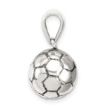 Sterling Silver Antiqued Soccer Ball Pendant - Image 2