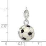 Sterling Silver Enameled Soccer Ball Charm - Image 3