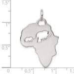 Sterling Silver Africa Continent with Elephant Cutout Pendant - Image 3